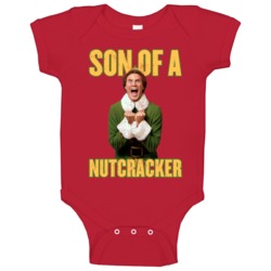 Elf Son Of A Nutcracker Funny Christmas Movie Baby One Piece