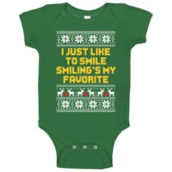 Smiling Is My Favorite Funny Elf Movie Ugly Christmas Sweater Quote Ba Smiling Is My Favorite Funny Elf Movie Ugly Christmas Sweater Quote Ba