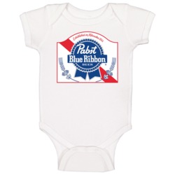 Pabst Blue Ribbon Beer 80s Retro Baby One Piece Pabst Blue Ribbon Beer 80s Retro Baby One Piece