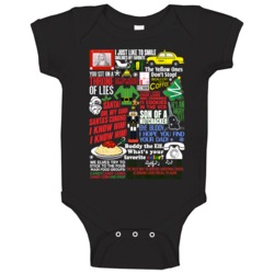 Elf Funny Will Ferrell Holiday Movie Quote Mashup Xmas Gift Baby One P