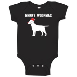 Merry Woofmas Funny Labrador Christmas Baby One Piece Merry Woofmas Funny Labrador Christmas Baby One Piece