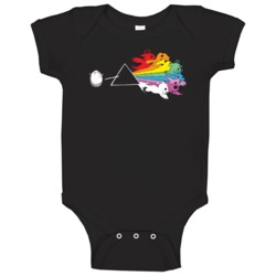 Digimon Pink Floyd Prism Worn Look Baby One Piece Digimon Pink Floyd Prism Worn Look Baby One Piece