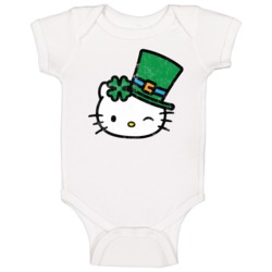 Hello Kitty St Patrick's Day Worn Look Baby One Piece Hello Kitty St Patrick's Day Worn Look Baby One Piece