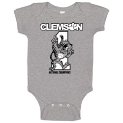 Clemson 1981 Number 1 College Football Vintage Look Fan Baby One Piece Clemson 1981 Number 1 College Football Vintage Look Fan Baby One Piece