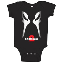 Scream 2 Ghostface Masks 90's Vintage Cult Horror Baby One Piece Scream 2 Ghostface Masks 90's Vintage Cult Horror Baby One Piece
