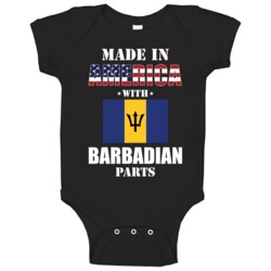 Made In America With Barbadian Parts Patriotic Nationality Baby One Pi Made In America With Barbadian Parts Patriotic Nationality Baby One Pi