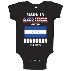 Made In America With Honduran Parts Patriotic Nationality Baby One Pie Made In America With Honduran Parts Patriotic Nationality Baby One Pie
