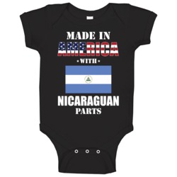 Made In America With Nicaraguan Parts Patriotic Nationality Baby One P Made In America With Nicaraguan Parts Patriotic Nationality Baby One P