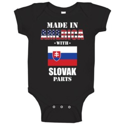 Made In America With Slovak Parts Patriotic Nationality Baby One Piece Made In America With Slovak Parts Patriotic Nationality Baby One Piece