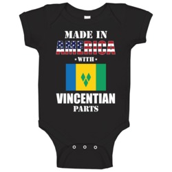 Made In America With Vincentian Parts Patriotic Nationality Baby One P Made In America With Vincentian Parts Patriotic Nationality Baby One P