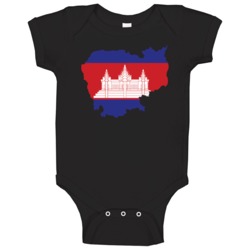 Cambodia Country Flag Silhouette Patriotic Nationality Baby One Piece Cambodia Country Flag Silhouette Patriotic Nationality Baby One Piece