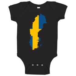 Sweden Country Flag Silhouette Patriotic Nationality Baby One Piece Sweden Country Flag Silhouette Patriotic Nationality Baby One Piece