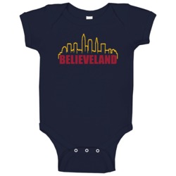 Believeland Cleveland Basketball Lovers Baby One Piece