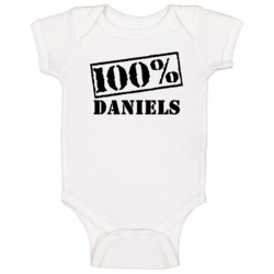 Daniels 100 Percent Name Funny Baby One Piece Daniels 100 Percent Name Funny Baby One Piece