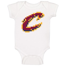 Cleveland Basketball Team Pixelated 8 Bit Logo Fan Baby One Piece