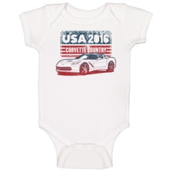 2016 Chevrolet Corvette Usa License Plate Muscle Car Baby One Piece 2016 Chevrolet Corvette Usa License Plate Muscle Car Baby One Piece