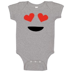 Emoji Heart Eyes Face Funny Halloween Costume Party Baby One Piece Emoji Heart Eyes Face Funny Halloween Costume Party Baby One Piece