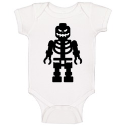 Evil Lego Skeleton Robo Scary Halloween Costume Baby One Piece Evil Lego Skeleton Robo Scary Halloween Costume Baby One Piece