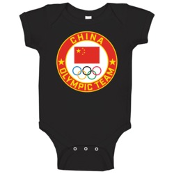 China Winter Olympic Team Pyeongchang 2018 Round Logo Baby One Piece China Winter Olympic Team Pyeongchang 2018 Round Logo Baby One Piece