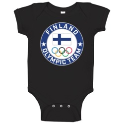 Finland Winter Olympic Team Pyeongchang 2018 Round Logo Baby One Piece Finland Winter Olympic Team Pyeongchang 2018 Round Logo Baby One Piece