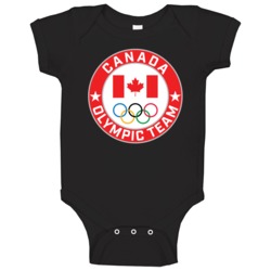 Canada Winter Olympic Team Pyeongchang 2018 Round Logo Baby One Piece Canada Winter Olympic Team Pyeongchang 2018 Round Logo Baby One Piece
