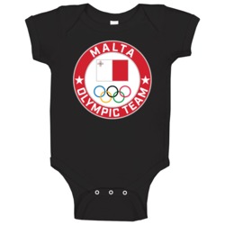 Malta Winter Olympic Team Pyeongchang 2018 Round Logo Baby One Piece Malta Winter Olympic Team Pyeongchang 2018 Round Logo Baby One Piece