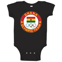 Ghana Winter Olympic Team Pyeongchang 2018 Round Logo Baby One Piece Ghana Winter Olympic Team Pyeongchang 2018 Round Logo Baby One Piece