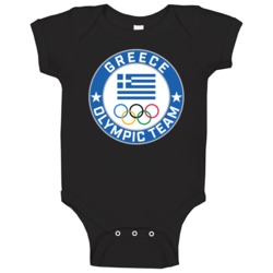 Greece Winter Olympic Team Pyeongchang 2018 Round Logo Baby One Piece Greece Winter Olympic Team Pyeongchang 2018 Round Logo Baby One Piece