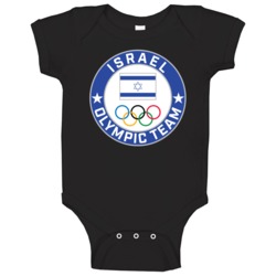Israel Winter Olympic Team Pyeongchang 2018 Round Logo Baby One Piece Israel Winter Olympic Team Pyeongchang 2018 Round Logo Baby One Piece