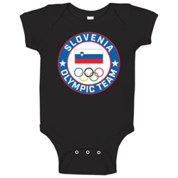 Slovenia Winter Olympic Team Pyeongchang 2018 Round Logo Baby One Piec Slovenia Winter Olympic Team Pyeongchang 2018 Round Logo Baby One Piec