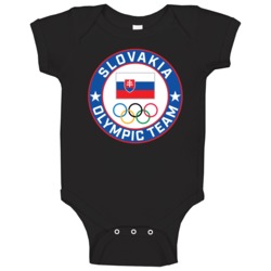 Slovakia Winter Olympic Team Pyeongchang 2018 Round Logo Baby One Piec Slovakia Winter Olympic Team Pyeongchang 2018 Round Logo Baby One Piec