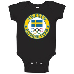Sweden Winter Olympic Team Pyeongchang 2018 Round Logo Baby One Piece Sweden Winter Olympic Team Pyeongchang 2018 Round Logo Baby One Piece
