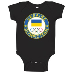 Ukraine Winter Olympic Team Pyeongchang 2018 Round Logo Baby One Piece Ukraine Winter Olympic Team Pyeongchang 2018 Round Logo Baby One Piece