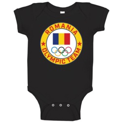 Romania Winter Olympic Team Pyeongchang 2018 Round Logo Baby One Piece Romania Winter Olympic Team Pyeongchang 2018 Round Logo Baby One Piece