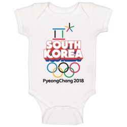 South Korea Winter Olympics Pyeongchang 2018 3d Text Baby One Piece South Korea Winter Olympics Pyeongchang 2018 3d Text Baby One Piece
