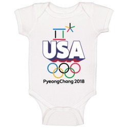 Usa United States Winter Olympics Pyeongchang 2018 3d Text Baby One Pi Usa United States Winter Olympics Pyeongchang 2018 3d Text Baby One Pi