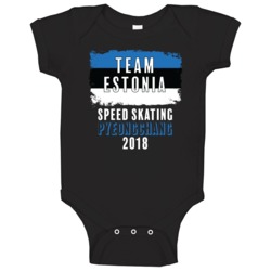 Team Estonia Speed Skating Pyeongchang 2018 Olympic Baby One Piece Team Estonia Speed Skating Pyeongchang 2018 Olympic Baby One Piece