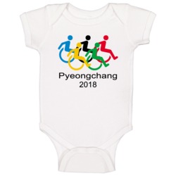 Paralympic Wheelchair Rings Pyeongchang 2018 Sports Fan Baby One Piece Paralympic Wheelchair Rings Pyeongchang 2018 Sports Fan Baby One Piece
