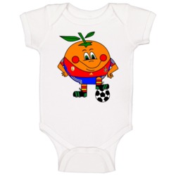 Naranjito Spain 1982 World Cup Mascot Fan Baby One Piece Naranjito Spain 1982 World Cup Mascot Fan Baby One Piece