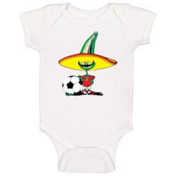 Pique Mexico 1986 World Cup Mascot Fan Baby One Piece Pique Mexico 1986 World Cup Mascot Fan Baby One Piece