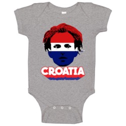 Ivan Rakitic Croatia Flag Big Head Fifa World Cup Fan Baby One Piece Ivan Rakitic Croatia Flag Big Head Fifa World Cup Fan Baby One Piece