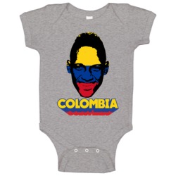 Yerry Mina Colombia Flag Big Head Fifa World Cup Fan Baby One Piece Yerry Mina Colombia Flag Big Head Fifa World Cup Fan Baby One Piece