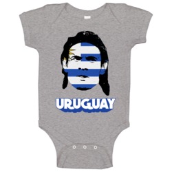 Edinson Cavani Uruguay Flag Big Head Fifa World Cup Fan Baby One Piece Edinson Cavani Uruguay Flag Big Head Fifa World Cup Fan Baby One Piece