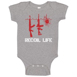 Recoil Life Assault Rifle Ekg Gun Owner Firearm Worn Look Baby One Pie Recoil Life Assault Rifle Ekg Gun Owner Firearm Worn Look Baby One Pie