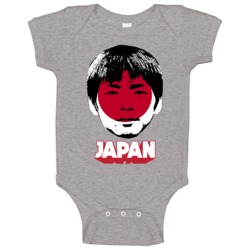 Takashi Inui Japan Flag Big Head Fifa World Cup Fan Baby One Piece Takashi Inui Japan Flag Big Head Fifa World Cup Fan Baby One Piece