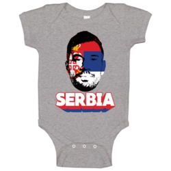 Luka Milivojevic Serbia Flag Big Head Fifa World Cup Fan Baby One Piec Luka Milivojevic Serbia Flag Big Head Fifa World Cup Fan Baby One Piec