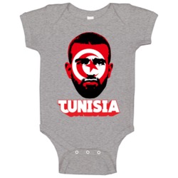 Naim Sliti Tunisia Flag Big Head Fifa World Cup Fan Baby One Piece Naim Sliti Tunisia Flag Big Head Fifa World Cup Fan Baby One Piece