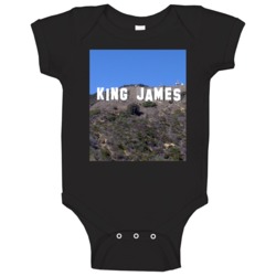 Lebron King James La Basketball Hollywood Hills Sign Parody Fan Baby O