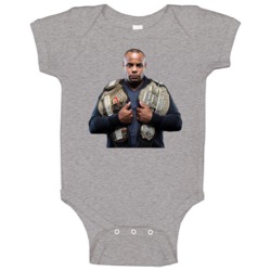 Daniel Cormier Light Heavyweight Champion Two Belts Baby One Piece Daniel Cormier Light Heavyweight Champion Two Belts Baby One Piece