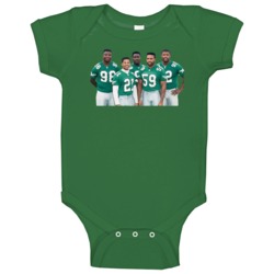 1991 Philadelphia Gang Green Defense Football Baby One Piece 1991 Philadelphia Gang Green Defense Football Baby One Piece